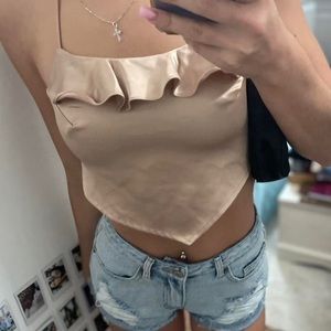 gold crop top